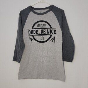 414. Dude. be nice Long Sleeve T-Shirt Gray Sz S